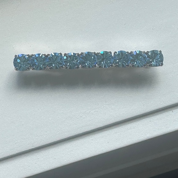 Danny Pollak Blue Topaz Swarovski Crystal Bobby Pin (#1) - approx. 2.5 in. long - Picture 3 of 12